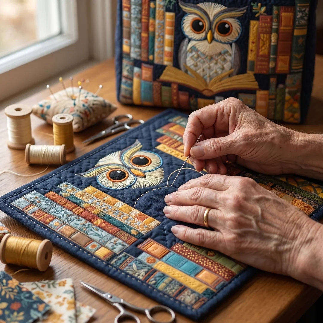 Artisan Tote - Bagoly és Vintage Könyvek
