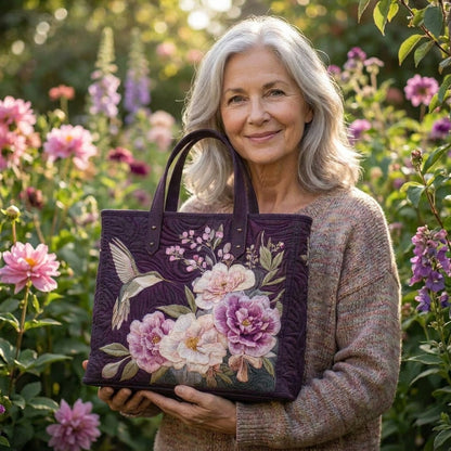 Kézműves Töltött Táska - Kolibrik és Orchideák