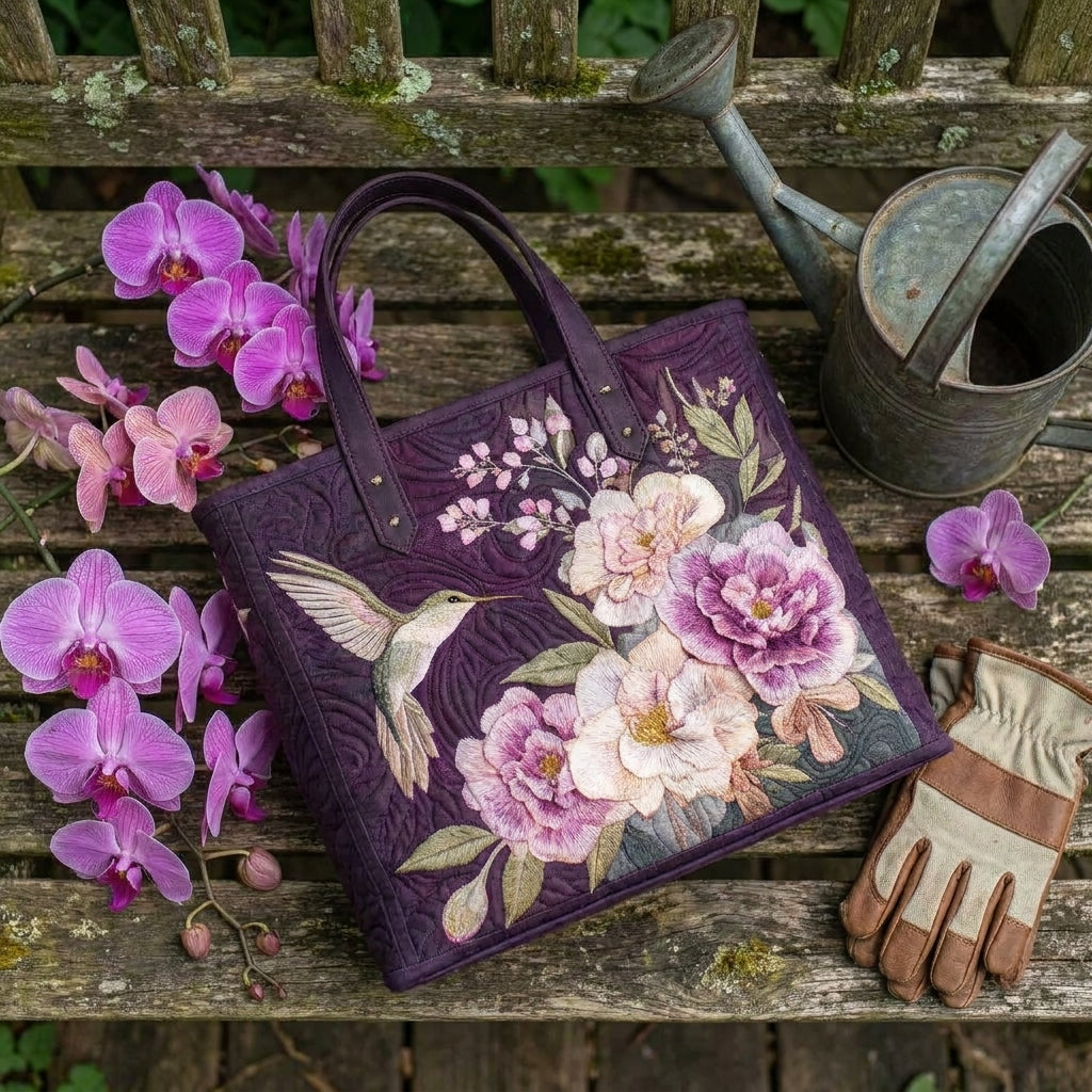 Kézműves Töltött Táska - Kolibrik és Orchideák