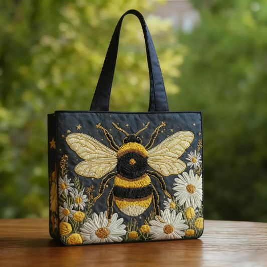 Artisan Tote - Méhecske Margarétákkal és Csillagokkal