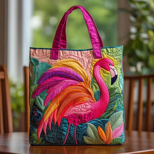 Töltött Tote Táska - Szivárvány Flamingó